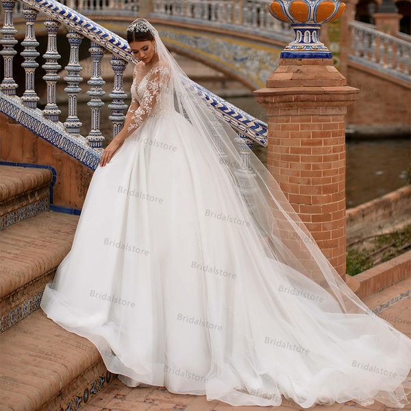 gorgoeus illusion beaded princess wedding dresses 2021 long sleeve lace a line church wedding gowns see through button back country bridal, White
gorgoeus illusion beaded princess wedding dresses 2021 long sleeve lace a line church wedding gowns see through button back country bridal, White