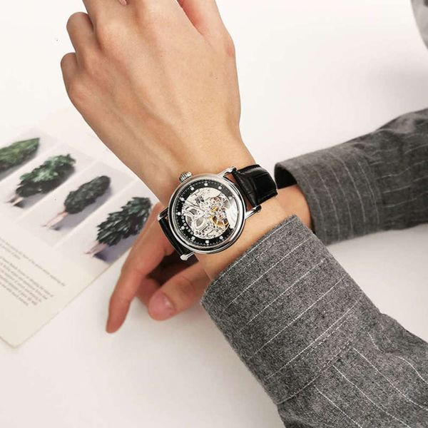 lovers men's hollow fully mechanical neutral automatic leather women's fashion watch, Slivery;brown
lovers men's hollow fully mechanical neutral automatic leather women's fashion watch, Slivery;brown