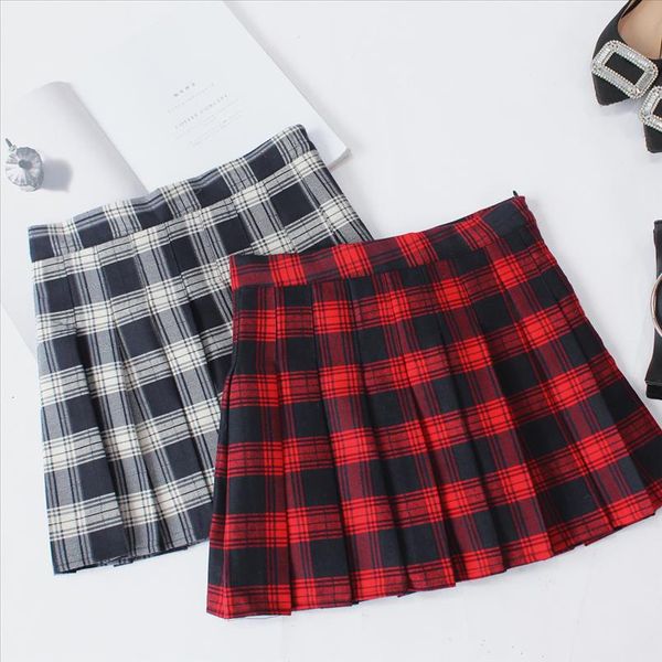 2019 spring autumn harajuku women fashion skirts cute red lattice pleated skirt punk style high waist female short skirt, Black
2019 spring autumn harajuku women fashion skirts cute red lattice pleated skirt punk style high waist female short skirt, Black