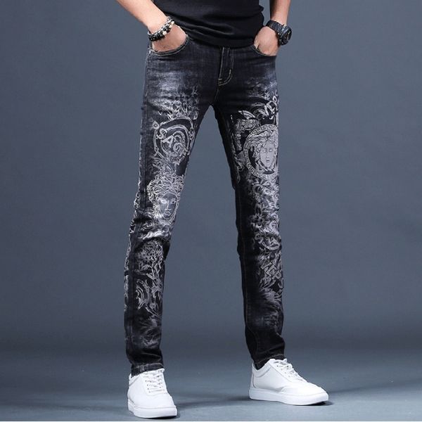 2020 men's versatile printed men's fashion brand casual long beggars casual pants and jeans jeans small feet pants wylsi, Blue
2020 men's versatile printed men's fashion brand casual long beggars casual pants and jeans jeans small feet pants wylsi, Blue