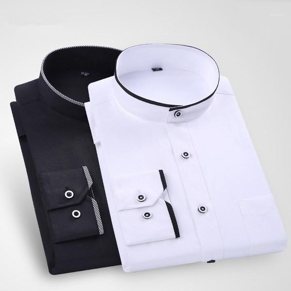 brand 2020 new men shirt mandarin collar long sleeved classical solid male shirts formal business white shirt man1, White;black
brand 2020 new men shirt mandarin collar long sleeved classical solid male shirts formal business white shirt man1, White;black