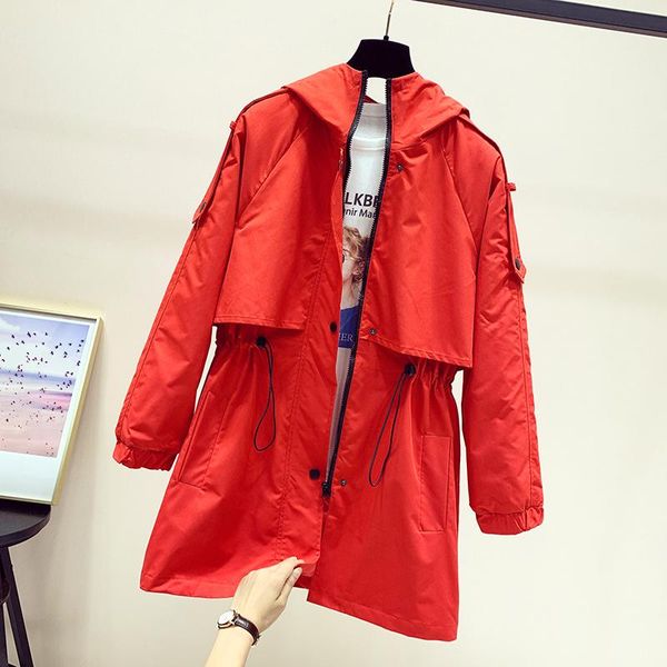 2021 spring autumn new women hooded trench coat white adjustable waist slim long outwear casual female windbreaker streetwear, Tan;black
2021 spring autumn new women hooded trench coat white adjustable waist slim long outwear casual female windbreaker streetwear, Tan;black
