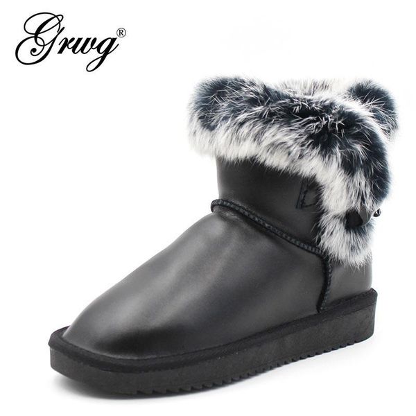 grwg new fashion women's 100% genuine cowhide leather real fur snow boots women boots female winter shoes 18 colors, Black
grwg new fashion women's 100% genuine cowhide leather real fur snow boots women boots female winter shoes 18 colors, Black