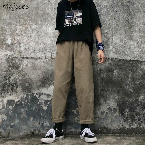 men casual pants solid elastic waist straight autumn mens harajuku retro vintage streetwear loose trendy all-match bf ulzzang, Black
men casual pants solid elastic waist straight autumn mens harajuku retro vintage streetwear loose trendy all-match bf ulzzang, Black