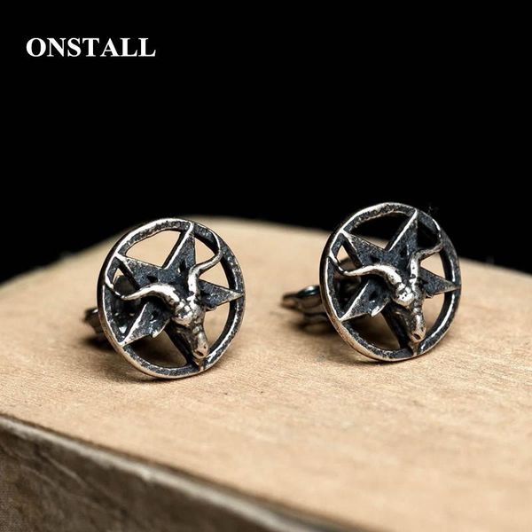 stud onstall quality s925 sterling silver retro old satan sheep head earrings five-pointed star jewelry 3095, Golden;silver
stud onstall quality s925 sterling silver retro old satan sheep head earrings five-pointed star jewelry 3095, Golden;silver