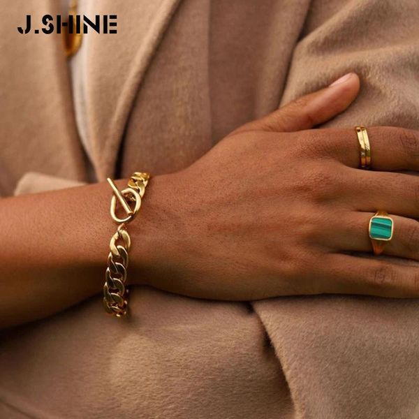 jshine punk chunky thick chain link miami cuban bracelets for women ot bar buckle metal charms bracelet fashion jewelry, Golden;silver
jshine punk chunky thick chain link miami cuban bracelets for women ot bar buckle metal charms bracelet fashion jewelry, Golden;silver