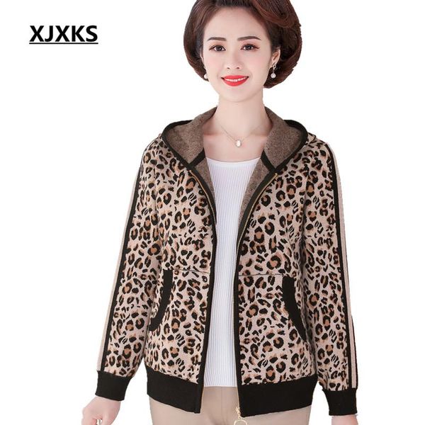 women's jackets xjxks fashion hooded women leopard print jacket 2021 autumn winter wool knitted zipper cardigan coat, Black;brown
women's jackets xjxks fashion hooded women leopard print jacket 2021 autumn winter wool knitted zipper cardigan coat, Black;brown