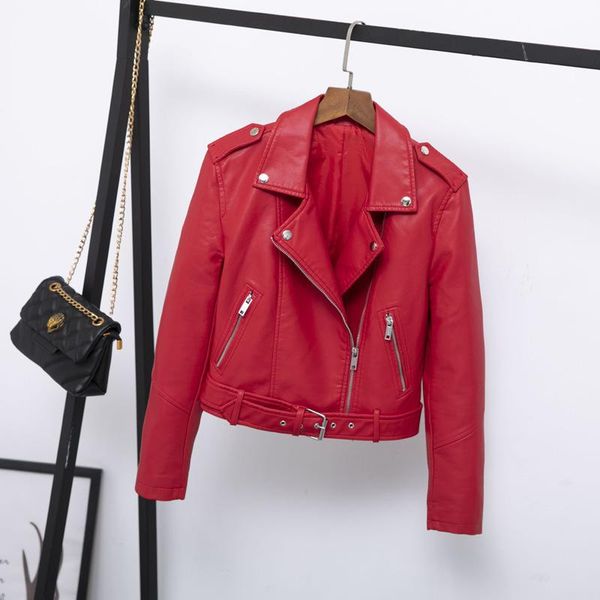 women's leather & faux 2021 motorcycle pu jacket women fashion turn-down collar zipper female spring autumn biker jackets, Black
women's leather & faux 2021 motorcycle pu jacket women fashion turn-down collar zipper female spring autumn biker jackets, Black