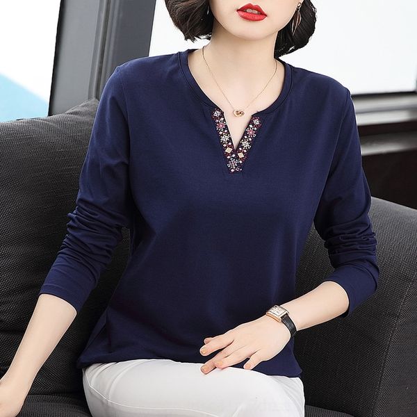 vnphg fashionable loose long sleeve cover women's autumn 2020 new embroidered t-shirt belly bottom coat t-shirt middle aged mother', White
vnphg fashionable loose long sleeve cover women's autumn 2020 new embroidered t-shirt belly bottom coat t-shirt middle aged mother', White