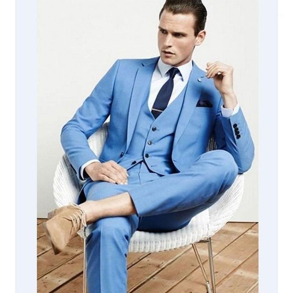 custom made mens light blue suits formal men suit set men wedding suits groom tuxedos(jacket+pants+vest)1, White;black 
custom made mens light blue suits formal men suit set men wedding suits groom tuxedos(jacket+pants+vest)1, White;black
