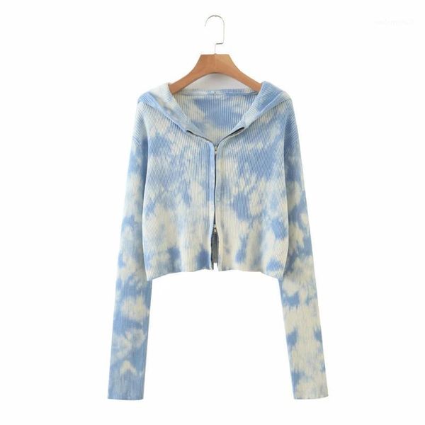 women's knits & tees high fashion zippper down hooded tie dyed sweater slim fit female cardigan coat1, White
women's knits & tees high fashion zippper down hooded tie dyed sweater slim fit female cardigan coat1, White