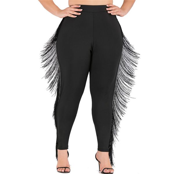 women plus size leggings fashion designer female capris with tassel casual loose ladies pencil pants, Black
women plus size leggings fashion designer female capris with tassel casual loose ladies pencil pants, Black