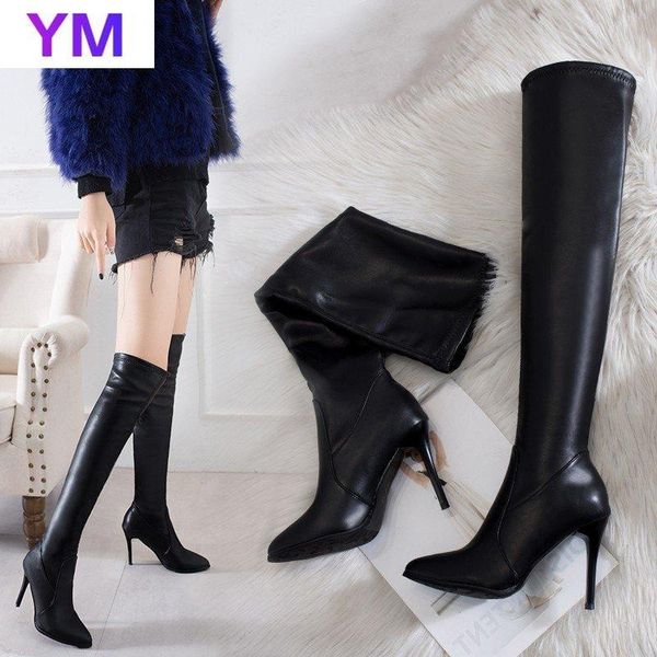 020 pu high heel boots fashion pointed toe over the knee women's boots 10cm thin heels tube ladies thigh high, Black
020 pu high heel boots fashion pointed toe over the knee women's boots 10cm thin heels tube ladies thigh high, Black