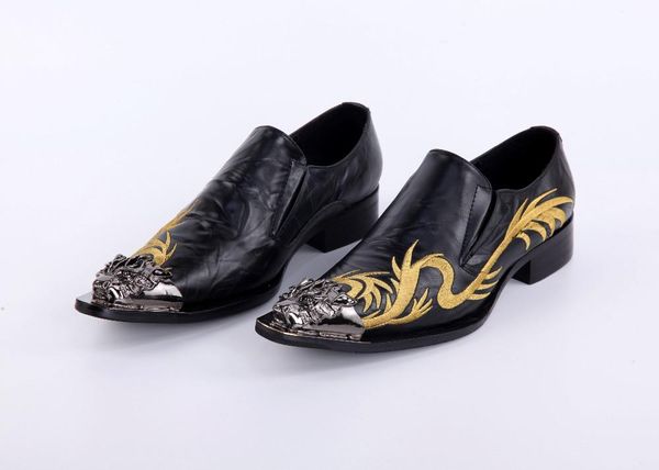 black formal dress wedding shoes men flats soft leather slip on metal pointed toe genuine leather dragon embroidery oxfords
black formal dress wedding shoes men flats soft leather slip on metal pointed toe genuine leather dragon embroidery oxfords