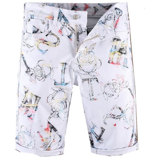 2021 new men's letters male fashion casual printed white shorts slim skinny knee length stretch jeans 26ex, Blue
2021 new men's letters male fashion casual printed white shorts slim skinny knee length stretch jeans 26ex, Blue