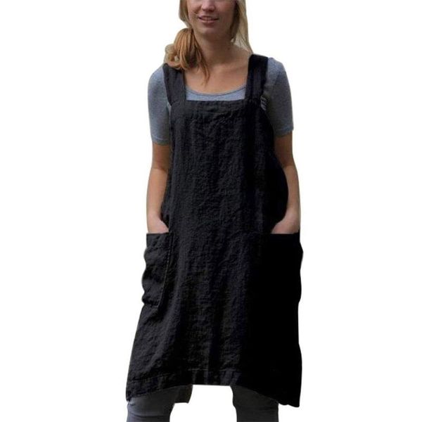 aprons patchwork housework apron women loose dress kitchen cotton linen double pocket for household helping decor
aprons patchwork housework apron women loose dress kitchen cotton linen double pocket for household helping decor