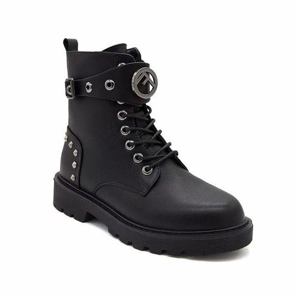 new style rivet martin boots women's retro short boots students casual martin buckle strap knee high, Black
new style rivet martin boots women's retro short boots students casual martin buckle strap knee high, Black