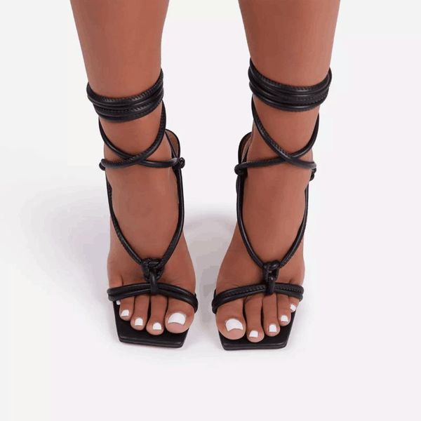 sandals arrivals summer women's lace-up cross-strap high heels gladiator open toe spike heel ladies shoes, Black
sandals arrivals summer women's lace-up cross-strap high heels gladiator open toe spike heel ladies shoes, Black