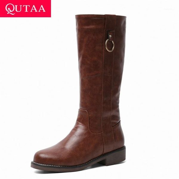 boots qutaa 2021 retro round toe pu leather slip on mid calf fashion middle heel autumn winter casual women shoes size 34-431, Black
boots qutaa 2021 retro round toe pu leather slip on mid calf fashion middle heel autumn winter casual women shoes size 34-431, Black
