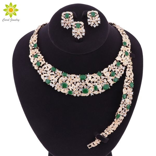 gold color necklace earrings bracelet ring jewelry sets women african beads crystal pendant wedding accessories 201222, Slivery;crystal
gold color necklace earrings bracelet ring jewelry sets women african beads crystal pendant wedding accessories 201222, Slivery;crystal