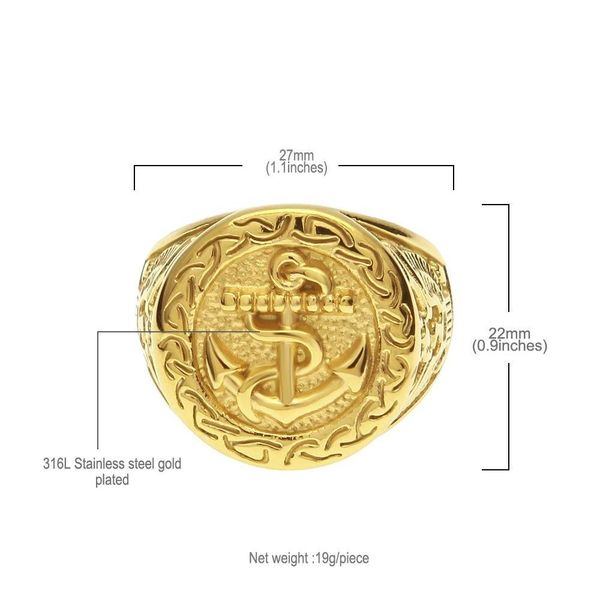 hip hop rock gold color plated 316l stainless steel anchor ring gold rings vintage wmtmje jeneffer, Golden;silver
hip hop rock gold color plated 316l stainless steel anchor ring gold rings vintage wmtmje jeneffer, Golden;silver