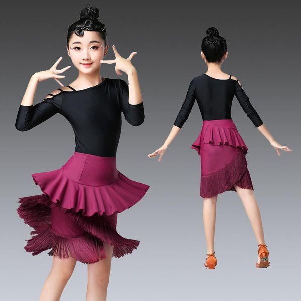 stage wear fashion latin dance dresses kids professional modern ballroom salsa outfits children's party costumes, Black;red
stage wear fashion latin dance dresses kids professional modern ballroom salsa outfits children's party costumes, Black;red
