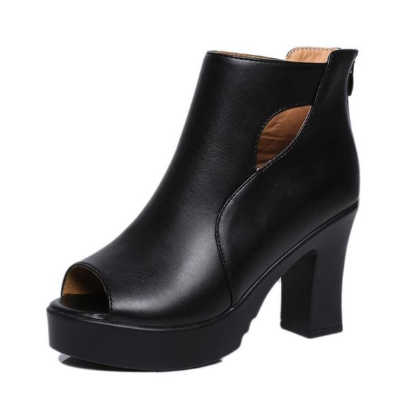 sandals nice women sandal boots shoes fish mouth high-heeled waterproof zipper wedge after thick short boot female, Black
sandals nice women sandal boots shoes fish mouth high-heeled waterproof zipper wedge after thick short boot female, Black