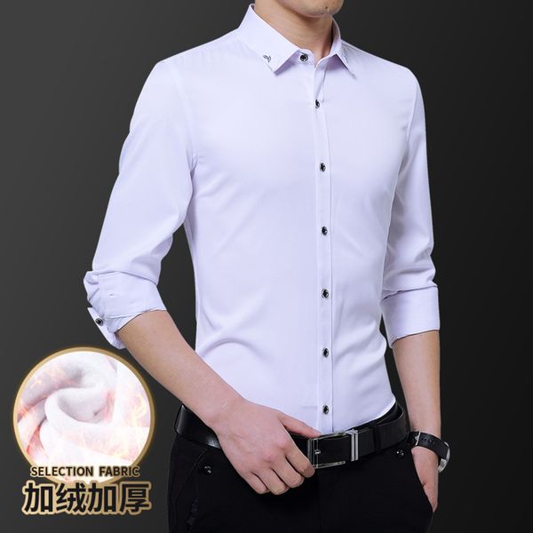 Shirt Plush autumn and winter new youth busins profsional formal drs no iron solid color casual men's white shirt, White;black
Shirt Plush autumn and winter new youth busins profsional formal drs no iron solid color casual men's white shirt, White;black