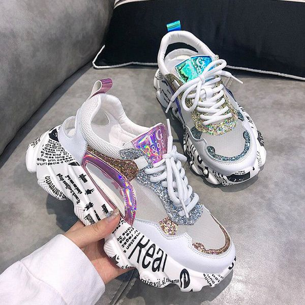 summer women sneakers fashion comfortable casual dad shoes sequins girl graffiti breathable platform shoes woman sandals w401, Black
summer women sneakers fashion comfortable casual dad shoes sequins girl graffiti breathable platform shoes woman sandals w401, Black