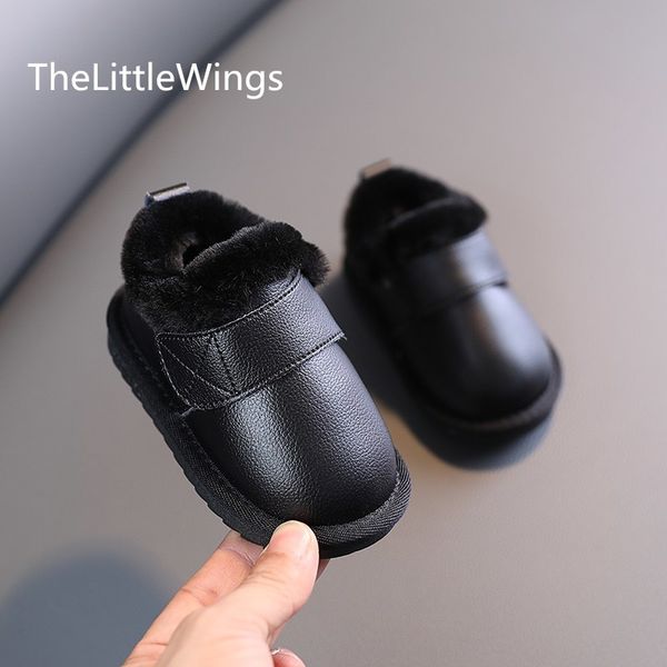 children's snow 2020 winter new cowhide girls' leisure shoes thickened and warm keeping boys' cotton boots 0-1-3 years old, Black 
children's snow 2020 winter new cowhide girls' leisure shoes thickened and warm keeping boys' cotton boots 0-1-3 years old, Black