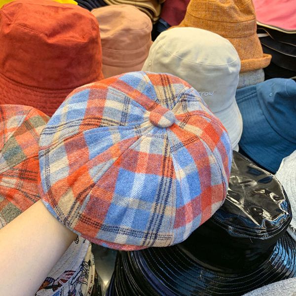 colorful painter hat women's plaid personalized cotton travel decoration in spring and autumn, Blue;gray
colorful painter hat women's plaid personalized cotton travel decoration in spring and autumn, Blue;gray