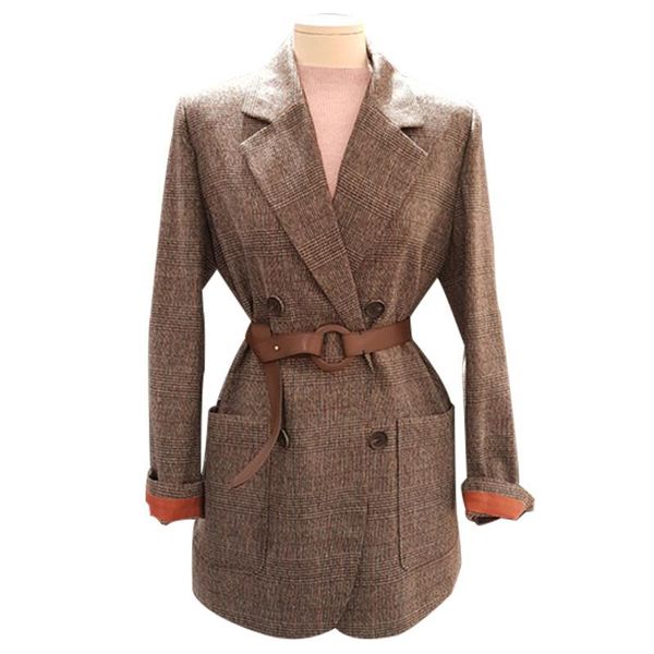 women's suits & blazers womens blazer casual spring and autumn style the korean version stylish versatile plaid suit woman belt coat, White;black
women's suits & blazers womens blazer casual spring and autumn style the korean version stylish versatile plaid suit woman belt coat, White;black