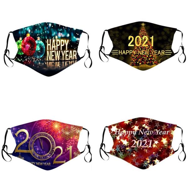 women men kids face mask 2021 happy new year christmas printing masks fashion washable can be inserted with filter face masks e110904, Black;white
women men kids face mask 2021 happy new year christmas printing masks fashion washable can be inserted with filter face masks e110904, Black;white