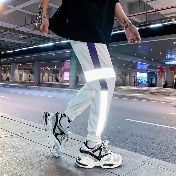 2021 men streetwear reflective joggers pants man korean fashion hip hop sweatpants couple side striped trousers xxl, Black
2021 men streetwear reflective joggers pants man korean fashion hip hop sweatpants couple side striped trousers xxl, Black