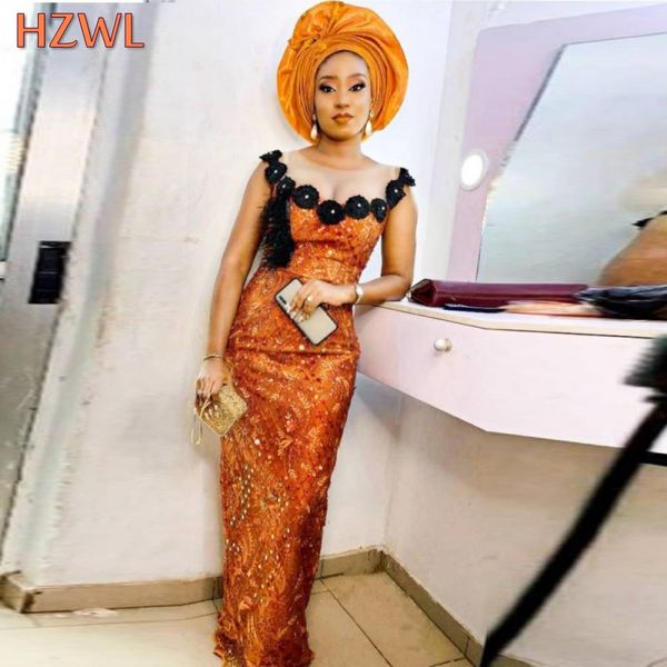 saudi arabia sheer neck lace prom dresses aso ebi style african sleeveless evening gowns floor length sheath robe party dress, Black
saudi arabia sheer neck lace prom dresses aso ebi style african sleeveless evening gowns floor length sheath robe party dress, Black