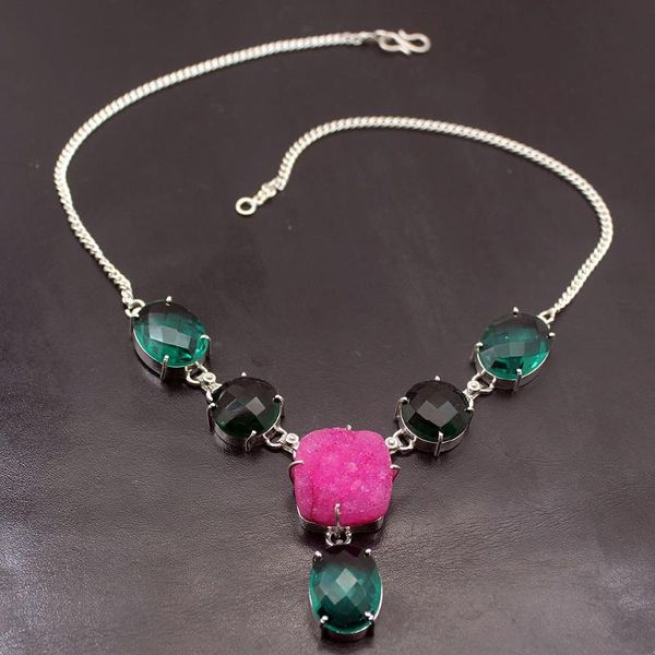 hermosa rare fashion natural druzy greenz silver color chain necklace 18 inch a367 ing
hermosa rare fashion natural druzy greenz silver color chain necklace 18 inch a367 ing