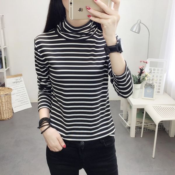 autumn and t- winter striped high collar women's long sleeve t-shirt yuansuo bf versatile student trend bottoming shirt gdn8a, White
autumn and t- winter striped high collar women's long sleeve t-shirt yuansuo bf versatile student trend bottoming shirt gdn8a, White