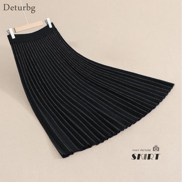 women elegant knitted pleated skirt with bright silk insert female high waist thickened warm black midi skirts 2020 winter sk615
women elegant knitted pleated skirt with bright silk insert female high waist thickened warm black midi skirts 2020 winter sk615