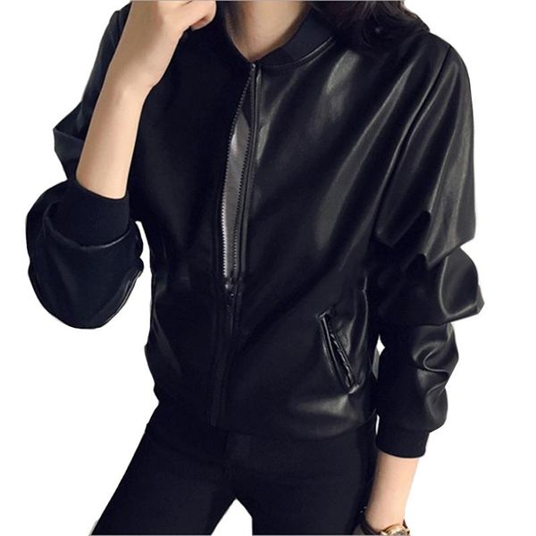 women's jackets 2021 female spring autumn long sleeve slim outerwear women black pu leather zipper motorcycle coat, Black;brown
women's jackets 2021 female spring autumn long sleeve slim outerwear women black pu leather zipper motorcycle coat, Black;brown