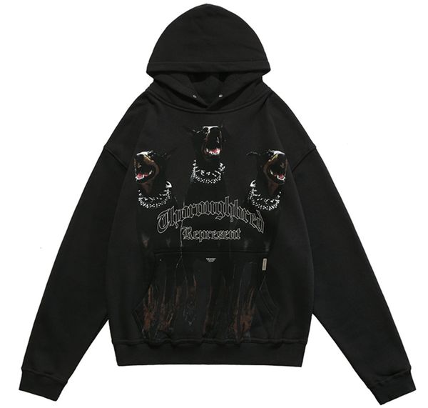 men's hoodies present doberman hound print hoodie fog high street fashion vintage men's and women's loose sweater 2, Black
men's hoodies present doberman hound print hoodie fog high street fashion vintage men's and women's loose sweater 2, Black