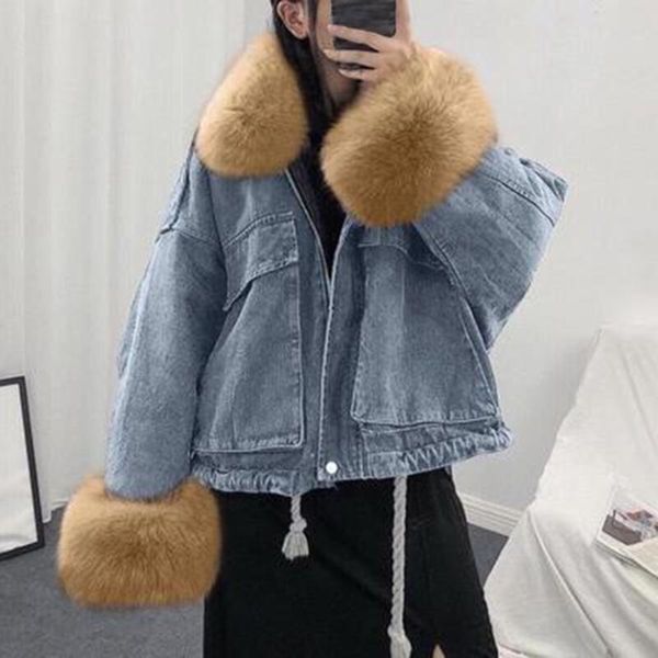 winter women thick denim jacket faux fur jean coats ladies thick long sleeve frayed overcoat plus size outwear mujer, Black
winter women thick denim jacket faux fur jean coats ladies thick long sleeve frayed overcoat plus size outwear mujer, Black