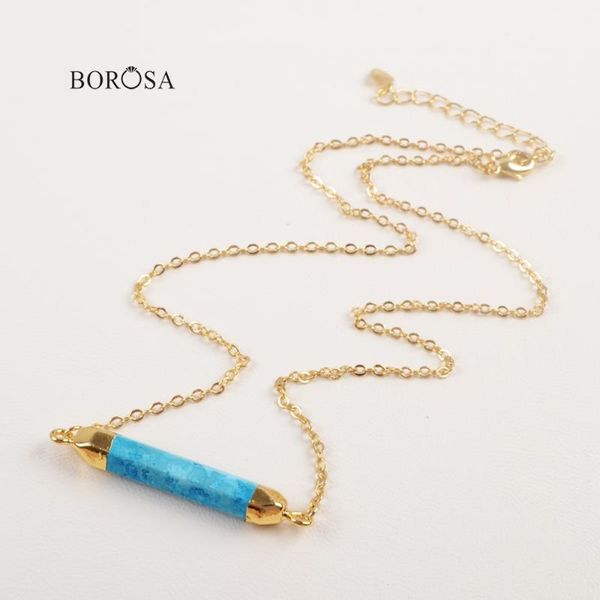pendant necklaces borosa classic women natural stone with metal chain necklace howlite stones point jewelry cl246, Silver
pendant necklaces borosa classic women natural stone with metal chain necklace howlite stones point jewelry cl246, Silver