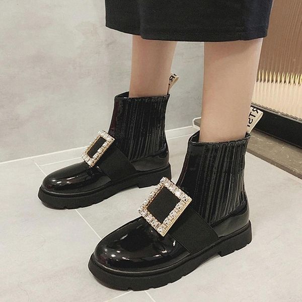 lucyever luxury square buckle rhinestone boots women black patent leather low heel shoe woman slip on fashion platform botas #1v5q
lucyever luxury square buckle rhinestone boots women black patent leather low heel shoe woman slip on fashion platform botas #1v5q