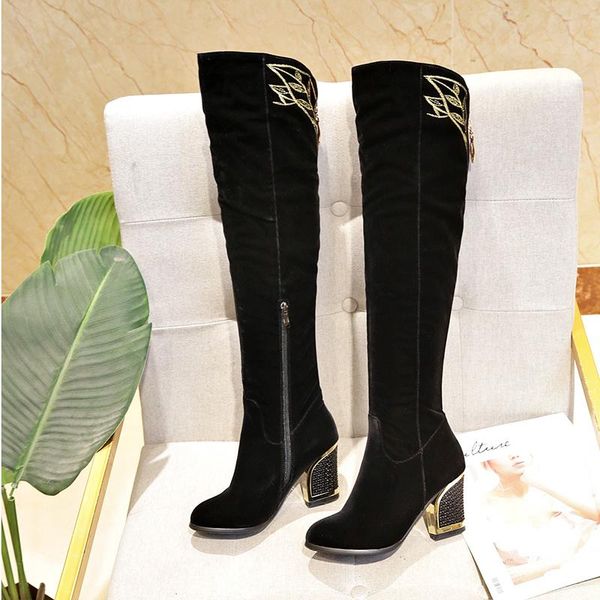 boots size 35-51 nice women over the knee pu high heels winter elegant metal shoes woman ladies party dress rain boot, Black
boots size 35-51 nice women over the knee pu high heels winter elegant metal shoes woman ladies party dress rain boot, Black