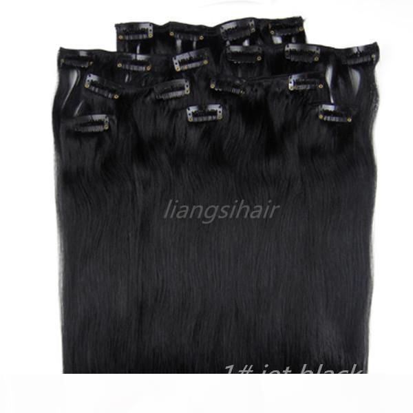 7a straight clip in hair extensions 18"-26" 80g 100g 120g 8pcs 1# jet black brazilian indian peruvian malaysian virgin remy human, Black;brown
7a straight clip in hair extensions 18"-26" 80g 100g 120g 8pcs 1# jet black brazilian indian peruvian malaysian virgin remy human, Black;brown