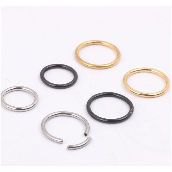 new arrival stainless steel nose hoop rings segment ring body jewelry for women men pbih9, Black
new arrival stainless steel nose hoop rings segment ring body jewelry for women men pbih9, Black