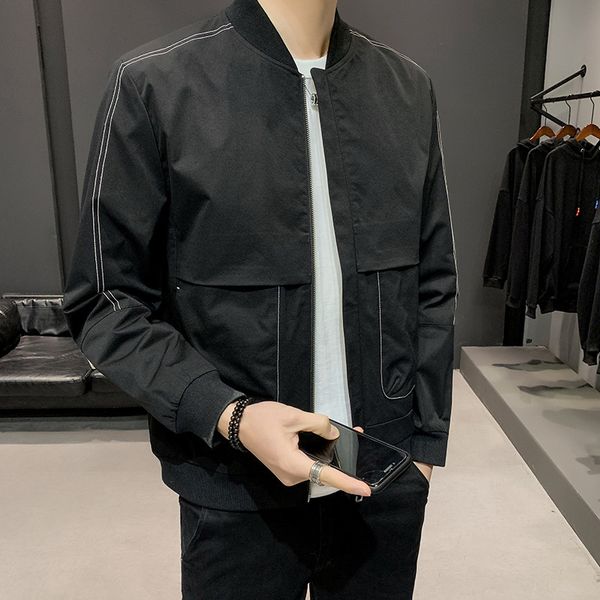new korean fashion casual cool autumn urban youth stand collar baseball men's jacket, Black;brown
new korean fashion casual cool autumn urban youth stand collar baseball men's jacket, Black;brown