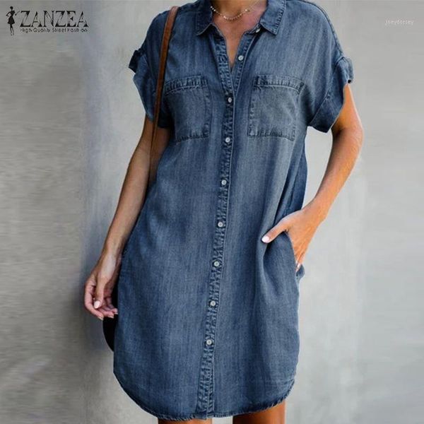 2021 zanzea stylish summer shirt dress women's demin blue sundress casual short sleeve mini vestidos female lapel robe oversized1, White;black
2021 zanzea stylish summer shirt dress women's demin blue sundress casual short sleeve mini vestidos female lapel robe oversized1, White;black