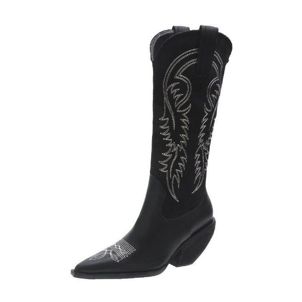 winter embroidered boots women 2020 fashion high heel pointed thick heel anti slip boots wooden bottom undefined long tube, Black
winter embroidered boots women 2020 fashion high heel pointed thick heel anti slip boots wooden bottom undefined long tube, Black