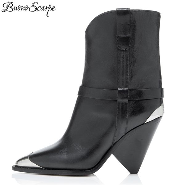 buonoscarpe real leather ankle boots women metal pointed toe rivet tassel strange high heel boots woman fashion martin boots y200723, Black
buonoscarpe real leather ankle boots women metal pointed toe rivet tassel strange high heel boots woman fashion martin boots y200723, Black